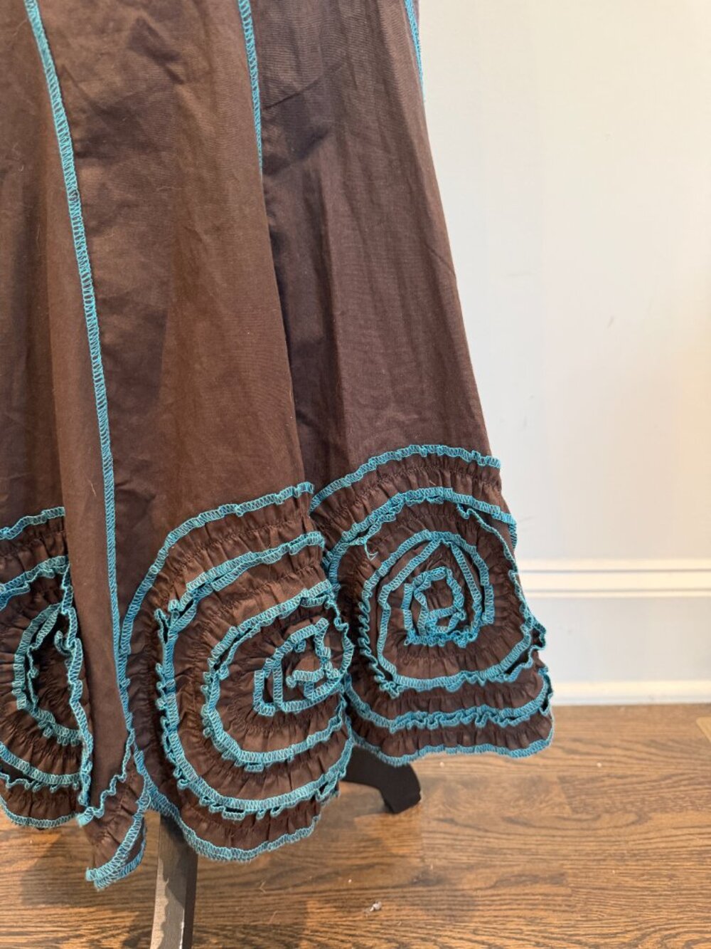 Magic Brown & Turquoise Boho Maxi Skirt - Picture 2 of 7